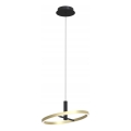Wofi 6016-104L - LED prigušiva luster na sajli BREST LED/19W/230V prečnik 42 cm crna/zlatna