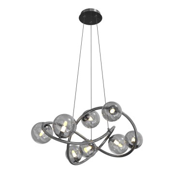 Wofi 7014-805 - LED luster na sajli NANCY 8xG9/3,5W/230V crna/sjajni hrom