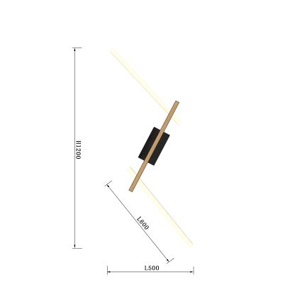 Wofi 7021-306 - LED prigušiva zidna svetiljka RIMINI LED/40W/230V braon/crna