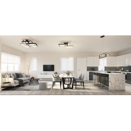 Wofi 7022-306- LED prigušiva luster na sajli MATERA LED/30W/230V crna/smeđa
