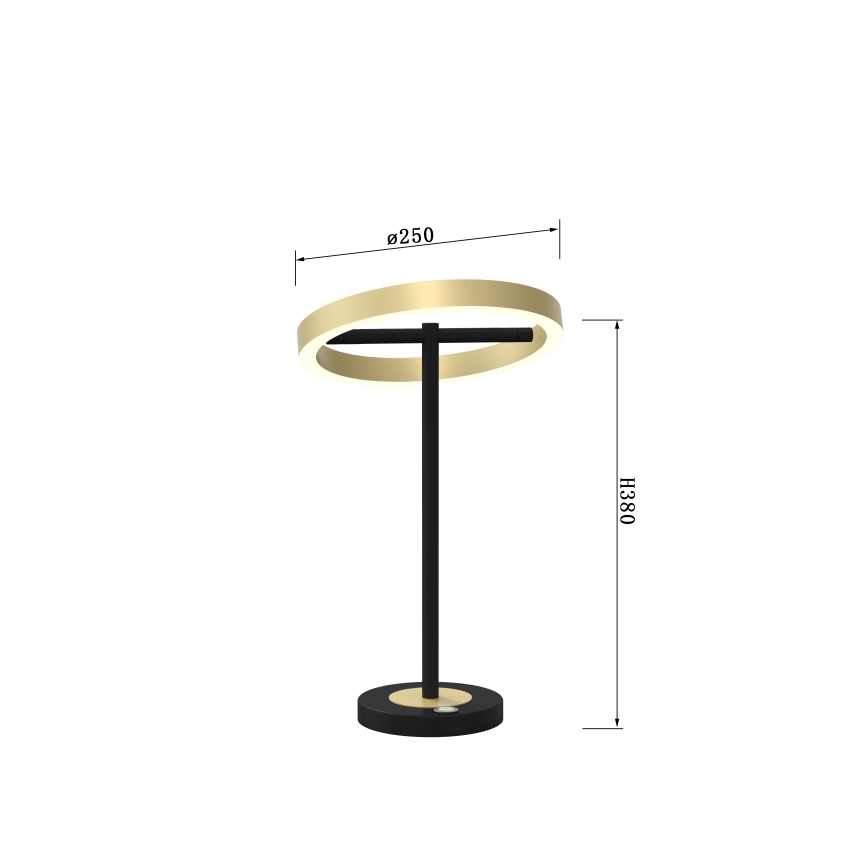 Wofi 8016-104 - LED dodirna prigušiva stolna lampa BREST LED/10,5W/230V crna/zlatna