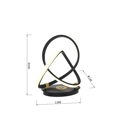 Wofi 8134-104 - LED dodirna prigušiva stona lampa INDIGO LED/10,5W/230V crna/zlatna