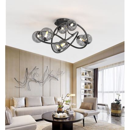 Wofi 9014-805 - LED plafonski luster NANCY 8xG9/3,5W/230V crna/sjajni hrom