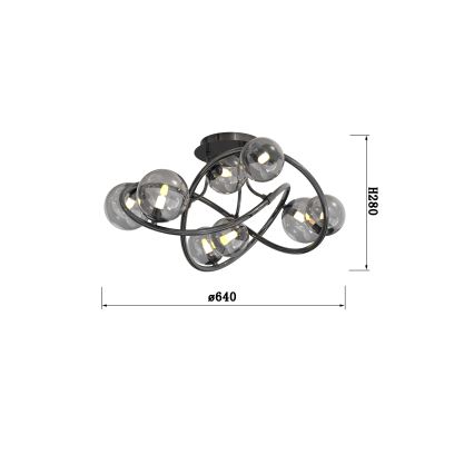 Wofi 9014-805 - LED plafonski luster NANCY 8xG9/3,5W/230V crna/sjajni hrom