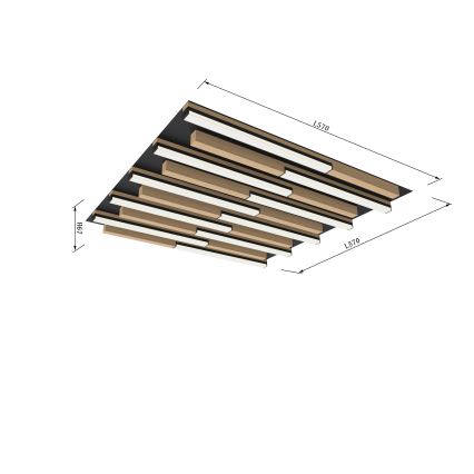 Wofi 9031-1006 - LED prigušiva stropna svetiljka PALERMO LED/40W/230V od kaučukovca