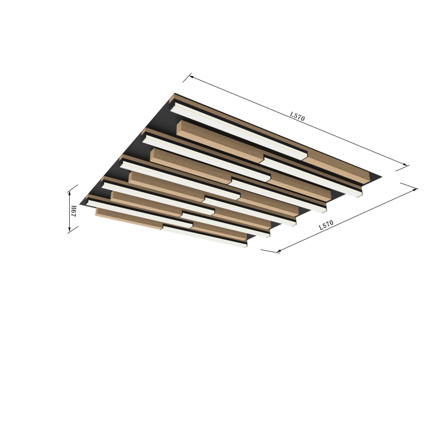 Wofi 9031-1006 - LED prigušiva stropna svetiljka PALERMO LED/40W/230V od kaučukovca