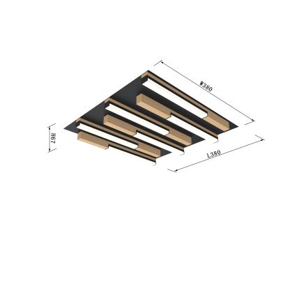 Wofi 9031-606 - LED prigušiva plafonska svetiljka PALERMO LED/26W/230V kaučukovog drveta