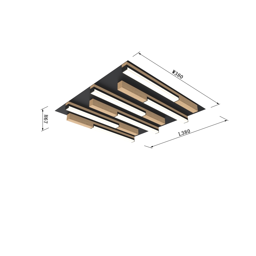 Wofi 9031-606 - LED prigušiva plafonska svetiljka PALERMO LED/26W/230V kaučukovog drveta