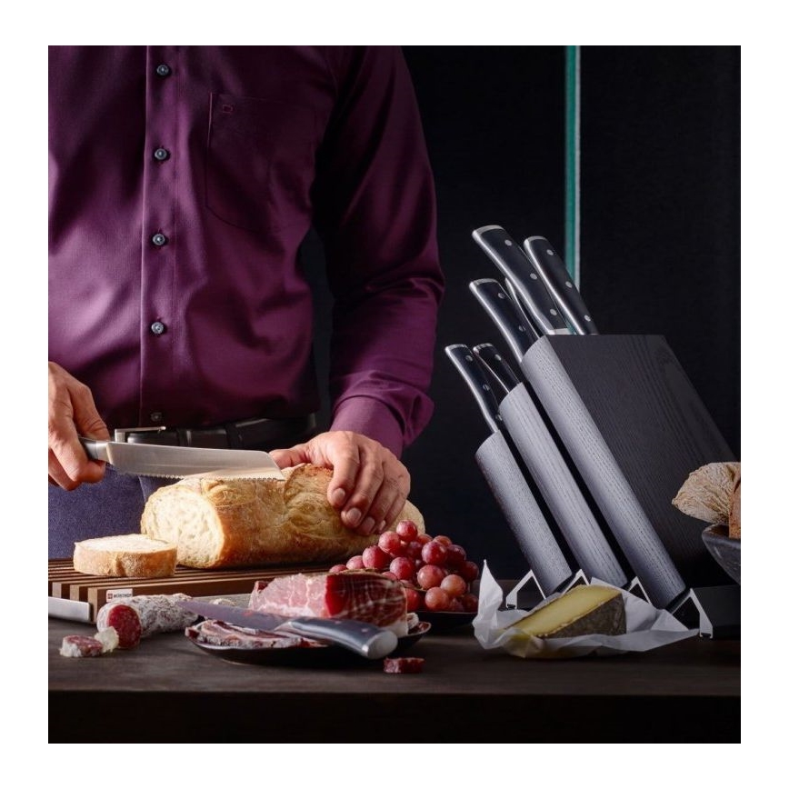 Wüsthof - CLASSIC IKON set kuhinjskih noževa u stalku, 7 kom, jasen/crna