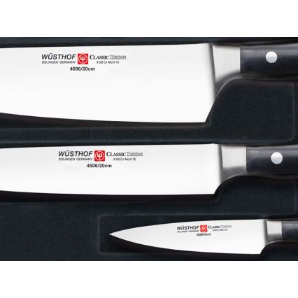 Wüsthof - Set kuhinjskih noževa CLASSIC IKON, 3 kom, crne boje