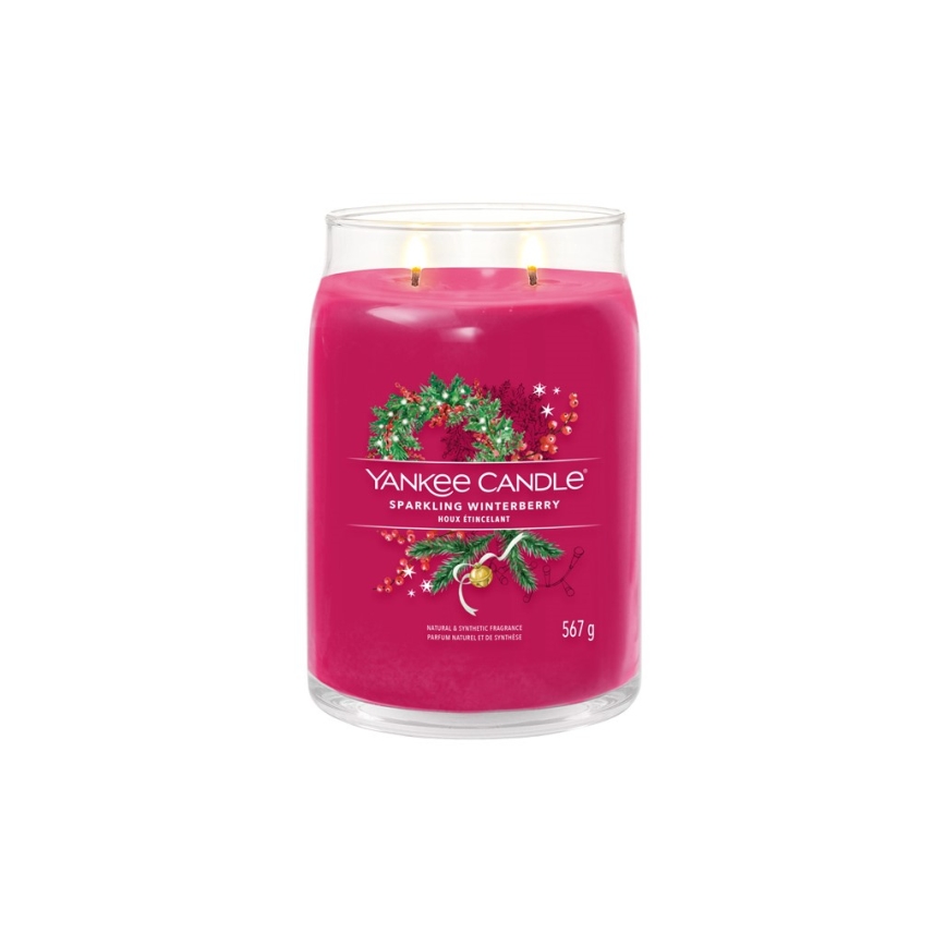 Yankee Candle - mirisna sveća SPARKLING WINTERBERRY velika 567g 60-90 sati.