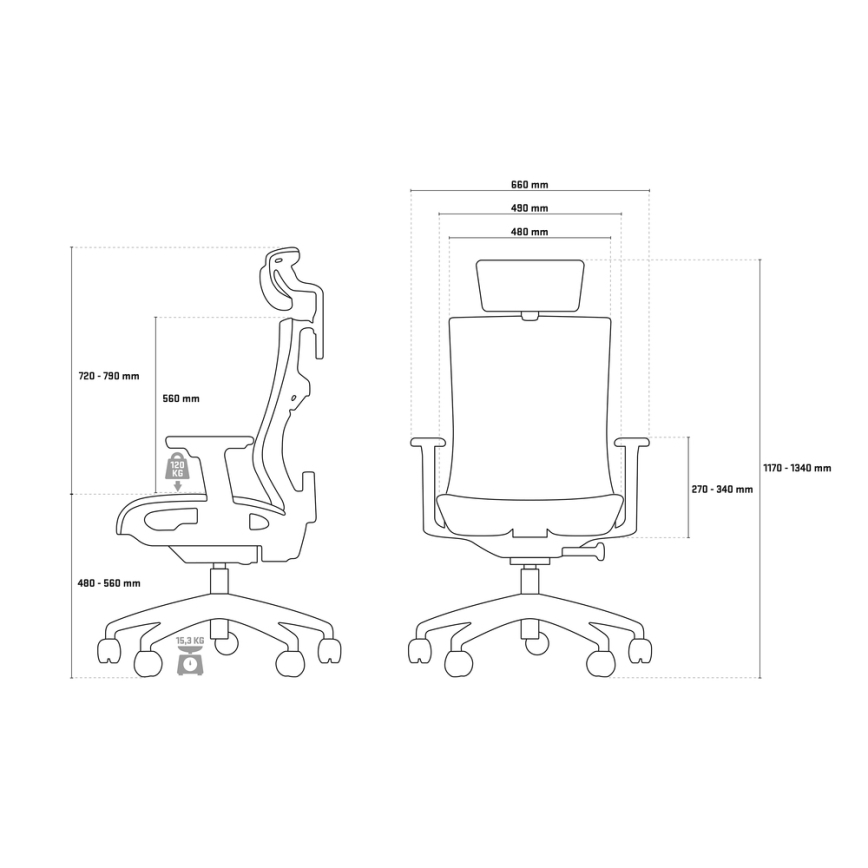 Yenkee - Kancelarijska stolica crna/siva