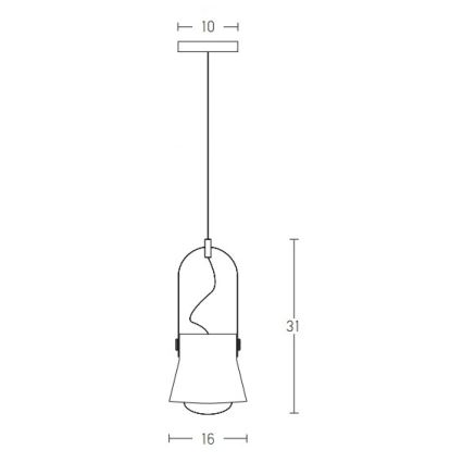 Zambelis 18192 - luster na sajli 1xE27/40W/230V, crna