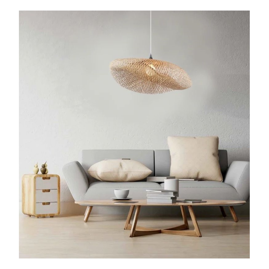 Zambelis 19103 - Luster na sajli 1xE27/40W/230V bambus/bež