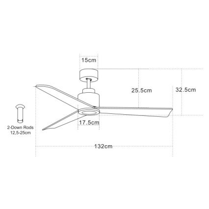 Zambelis 19136-B - Plafonski ventilator + daljinski upravljač
