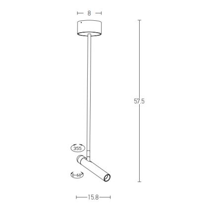 Zambelis 1920 - LED luster na stalku LED/4,2W/230V bela