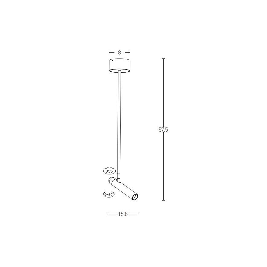 Zambelis 1920 - LED luster na stalku LED/4,2W/230V bela
