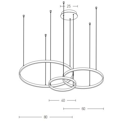 Zambelis 1956 - LED luster na sajli LED/136W/230V zlatna