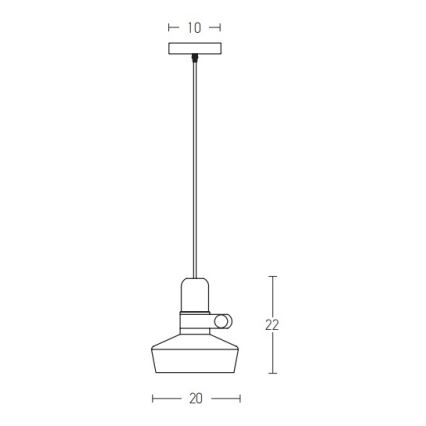 Zambelis 1990 - Luster na kablu 1xE27/40W/230V hrast/crna