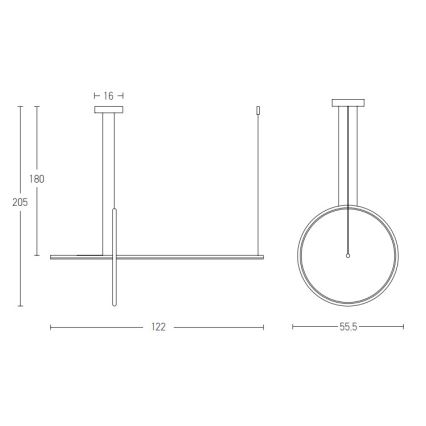Zambelis 20128 - LED prigušiva luster na sajli LED/48W/230V