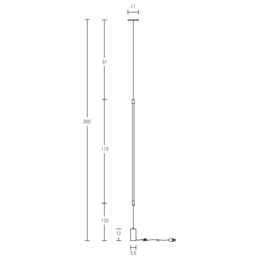 Zambelis 20184 - LED Stojeća lampa LED/22W/230V