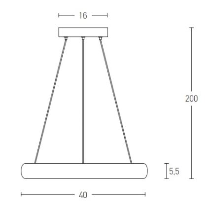 Zambelis 2047 - prigušiva LED luster na sajli, LED/30W/230V, prečnika 40 cm, braon