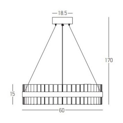 Zambelis 22039 - LED prigušiva luster na sajli LED/56W/230V zlatni