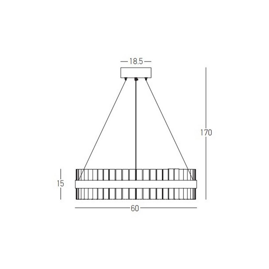 Zambelis 22039 - LED prigušiva luster na sajli LED/56W/230V zlatni