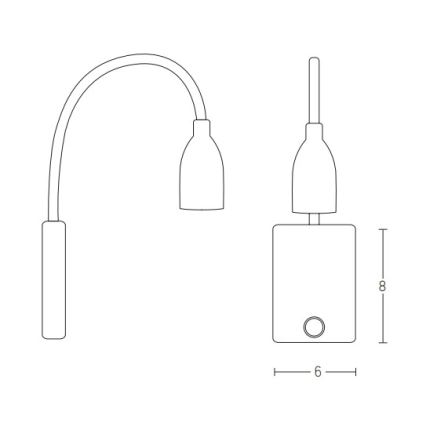 Zambelis H32 - LED fleksibilna lampica LED/3W/230V crna