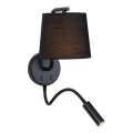 Zambelis H57 - fleksibilna LED svetiljka LED/3W + 1xE27/40W/230V crna