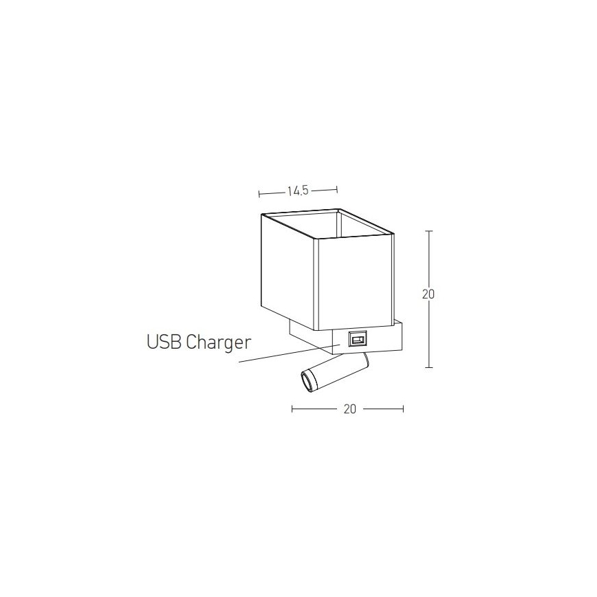 Zambelis H59 - LED zidna lampa LED/3W + 1xE27/40W/230V crna
