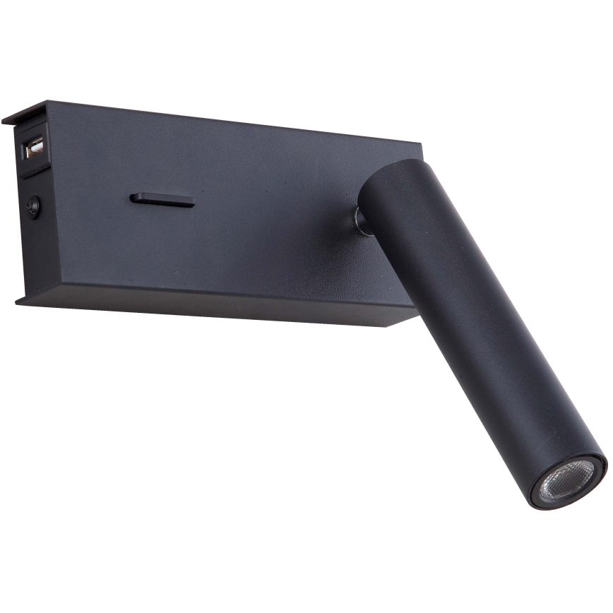 Zambelis H75 - LED zidna svetiljka LED/3W/230V USB crna