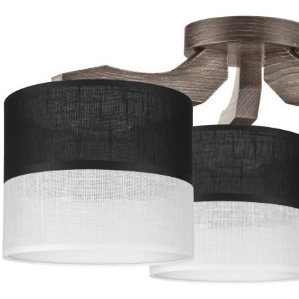 Zamenska prigušiva za luster, zidnu i stonu lampu ANDREA E27, prečnik 16 cm, crno-bela
