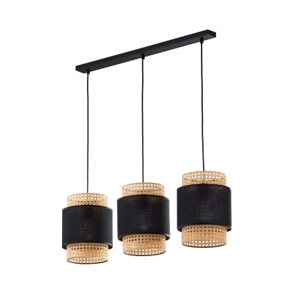Zamenski abažur za stolnu lampu i luster BOHO E27 prečnik 20 cm ratan/crna