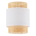 Zamenski abažur za stonu lampu i luster BOHO E27 prečnika 20 cm ratan/bela