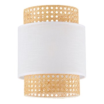 Zamenski abažur za stonu lampu i luster BOHO E27 prečnika 20 cm ratan/bela