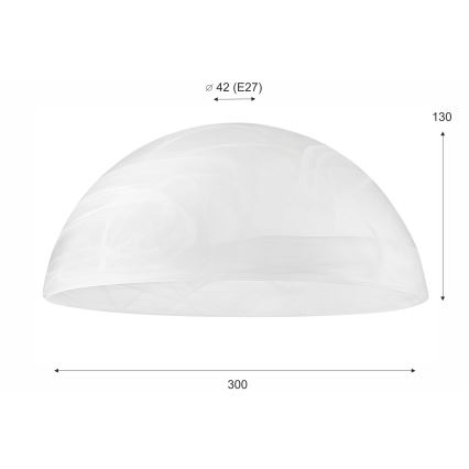 Zamensko staklo za luster E27 130x300 mm, belo