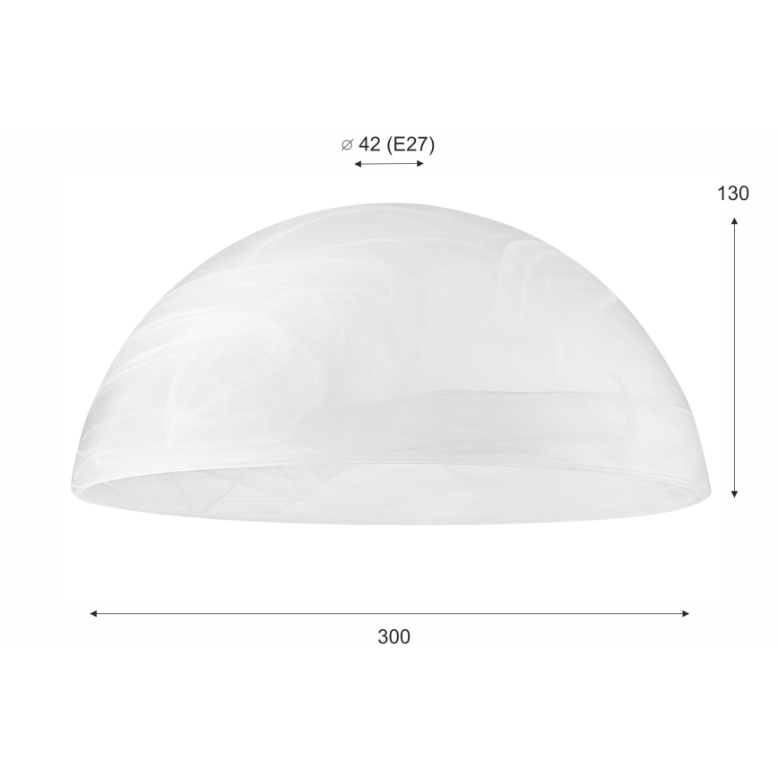 Zamensko staklo za luster E27 130x300 mm, belo