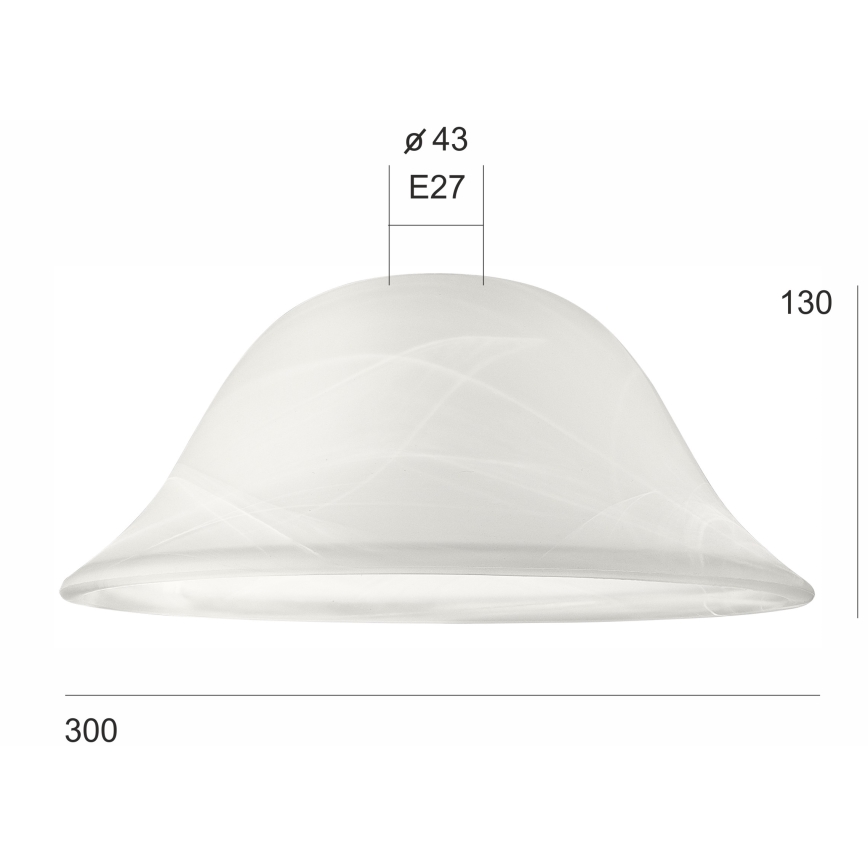 Zamensko staklo za luster SFERA E27 130x300 mm belo