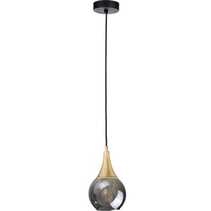 Zamensko staklo za luster LACRIMA SMOKY E27, fi 15 cm, u dimljenoj crnoj boji