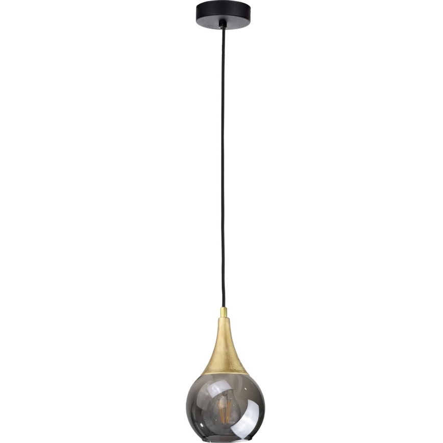 Zamensko staklo za luster LACRIMA SMOKY E27, fi 15 cm, u dimljenoj crnoj boji