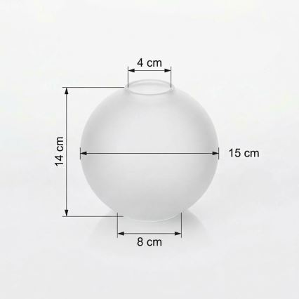 Zamensko staklo za luster E27, prečnika 15 cm, matirano belo
