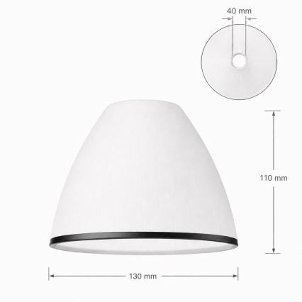 Zamensko staklo za luster i zidnu svetiljku RETRO, ANTICO E27 prečnika 13 cm, belo/crno