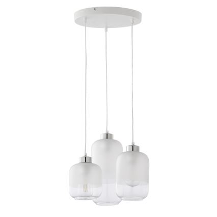Zamensko staklo za luster MARCO E27, Ø 14 cm, belo/prozirno