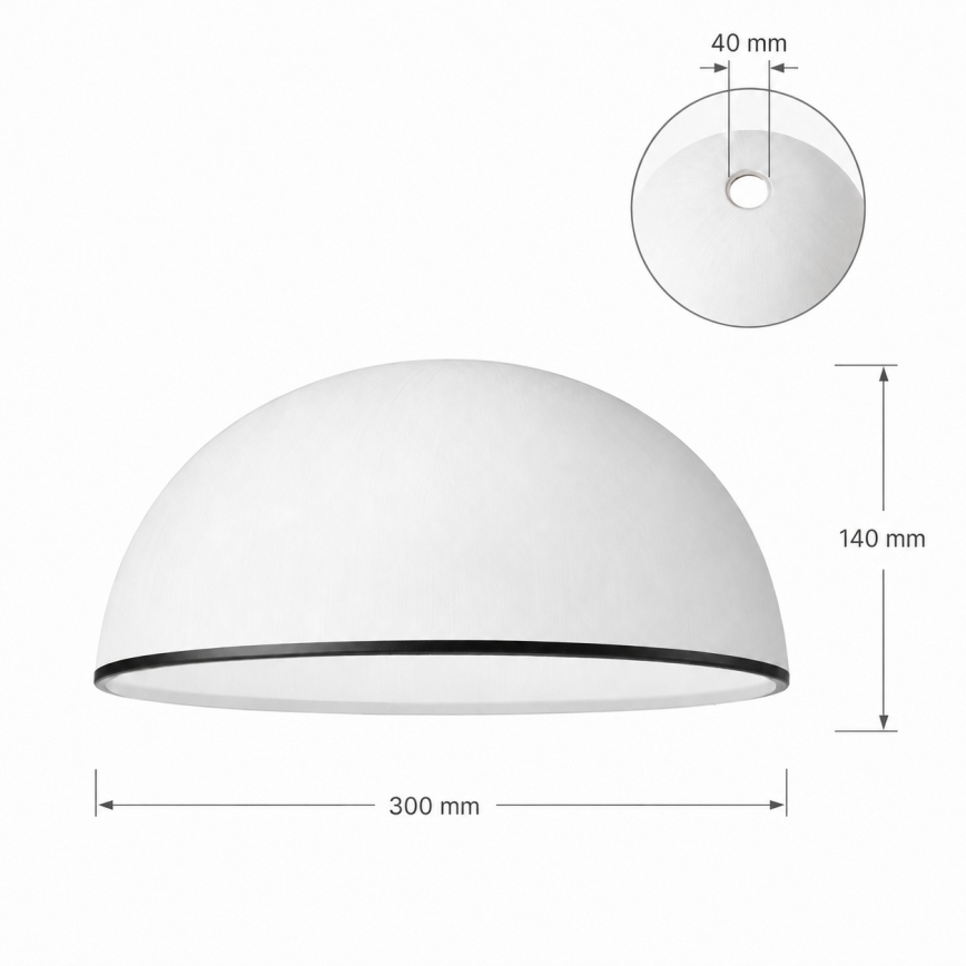 Zamensko staklo za luster RETRO, ANTICO E27 prečnik 30 cm bela/crna