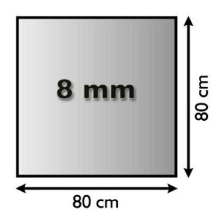 Zaštitno staklo ispod peći 800x800x8 mm, kvadratno