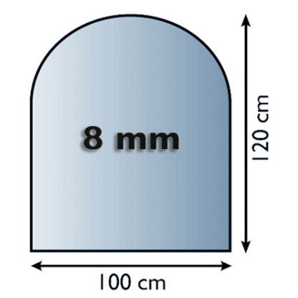 Zaštitno staklo za peć 1200x1000x8 mm, polukružni oblik