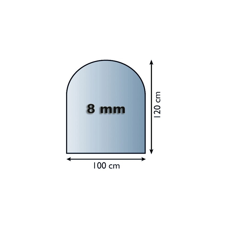 Zaštitno staklo za peć 1200x1000x8 mm, polukružni oblik