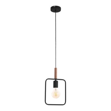 Zavesni luster FRAME na sajli 1xE27/60W/230V crni