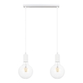 Zavesni luster na sajli MIROS 2xE27/60W/230V, beo